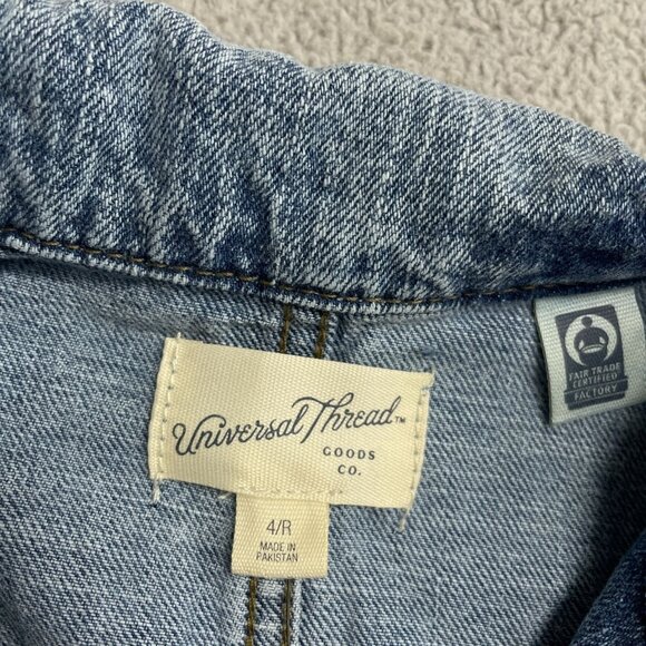 NEW Women's 4/R Long Sleeve Utility Baggy Denim Jumpsuit - Universal Thread k957 - Picture 6 of 9